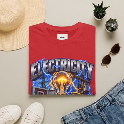 Electricity Graphic T-Shirt — Vintage Lightbulb Power Design