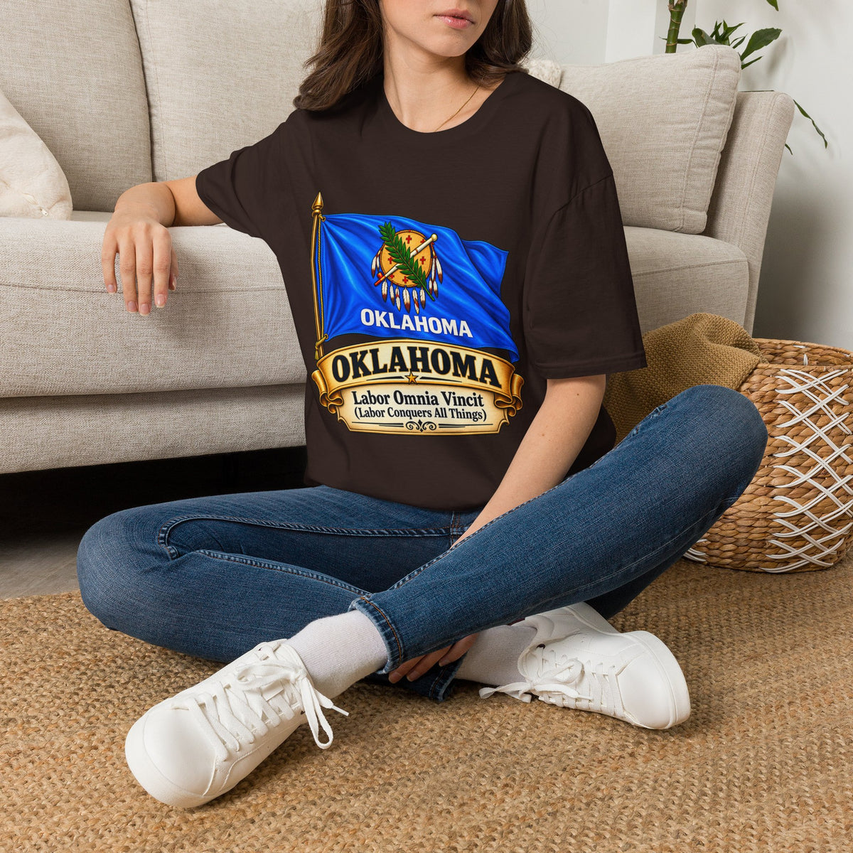 Oklahoma Flag T-Shirt — State Pride Tee with 'Oklahoma' & Seal