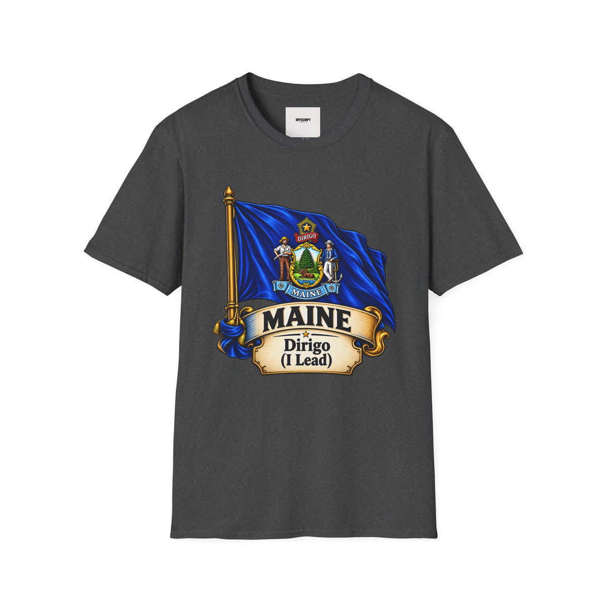 Maine State Flag T-Shirt — 'Dirigo (I Lead)' Vintage Flag Tee