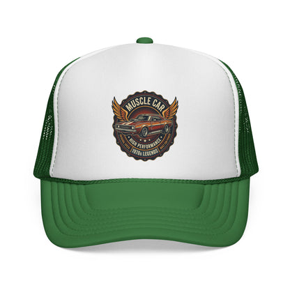 Muscle Car Emblem Trucker Cap | Vintage Hotrod Logo