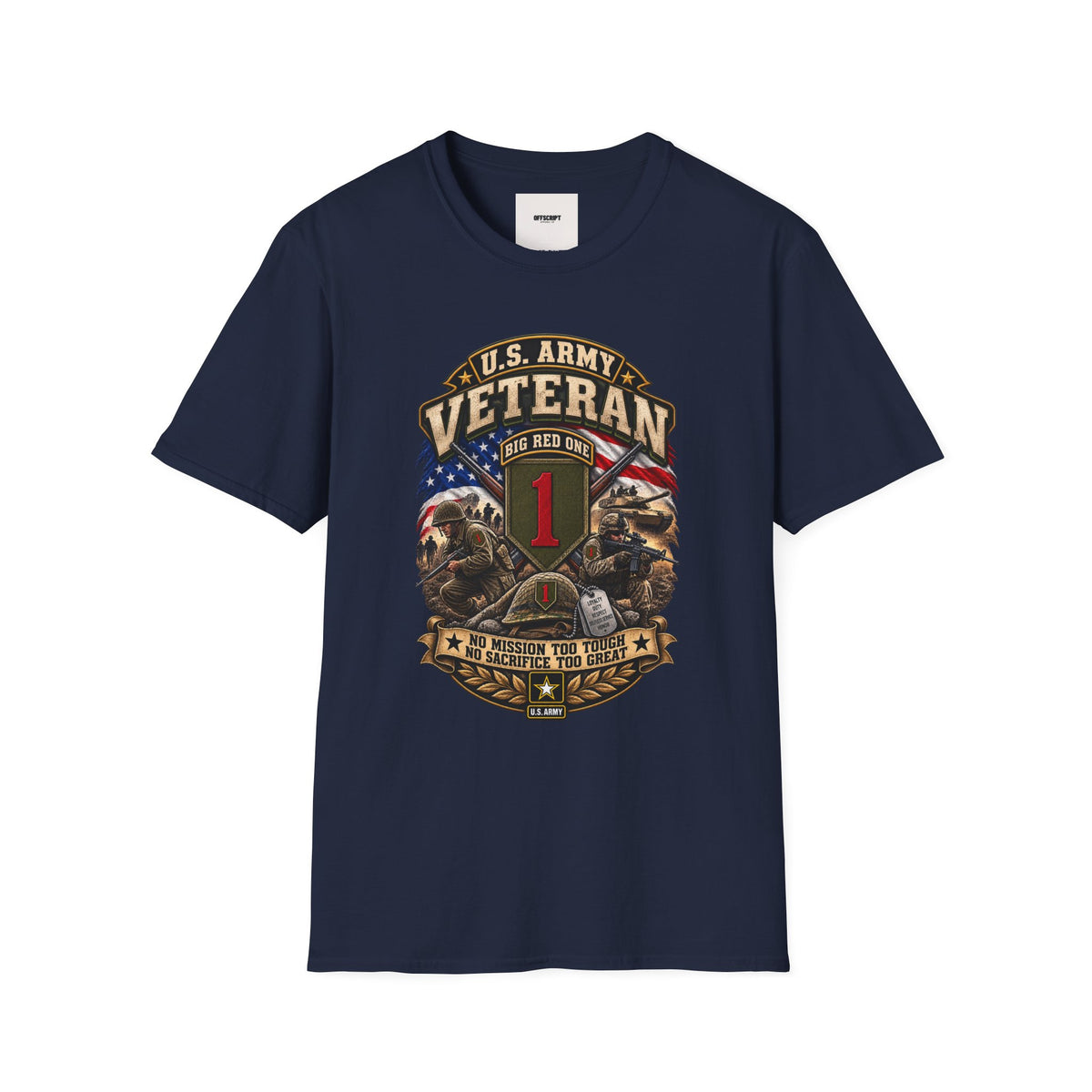 U.S. Army Veteran T-Shirt — "Big Red One" 1st Infantry Division Military Tribute