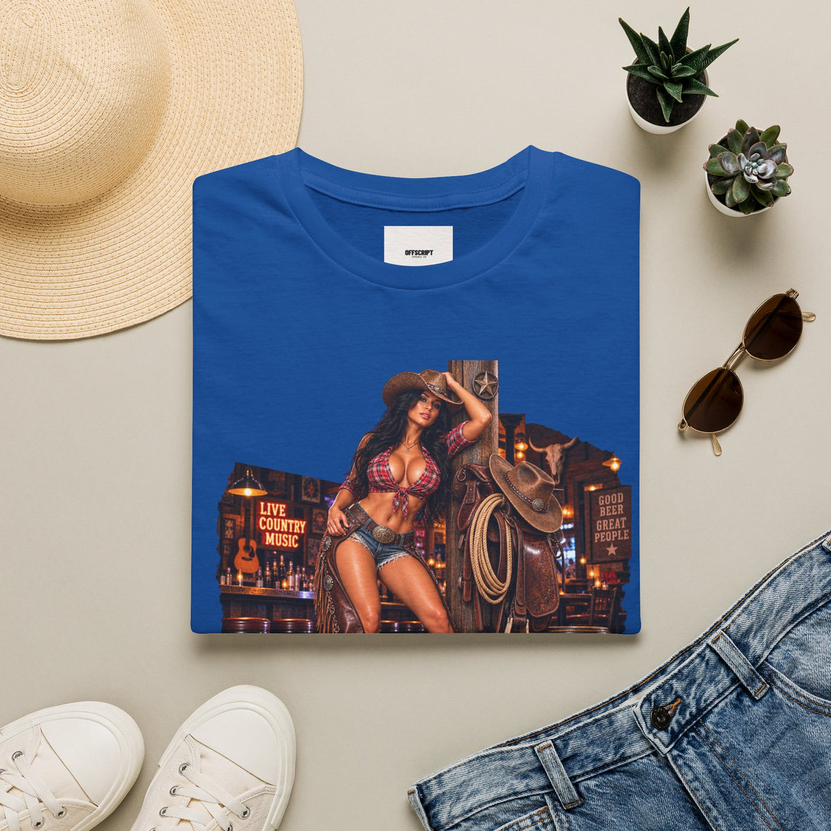 Honky Tonk Women T-Shirt — Retro Cowgirl Pinup Graphic Tee