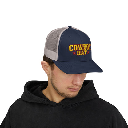 Cowboy Hat Snapback Trucker Cap – Western Rodeo Mesh Back Hat