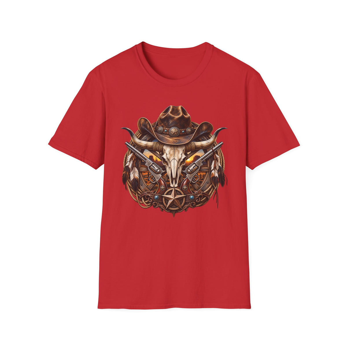 Cowboy Skull T-Shirt — Western Gunslinger Graphic Tee