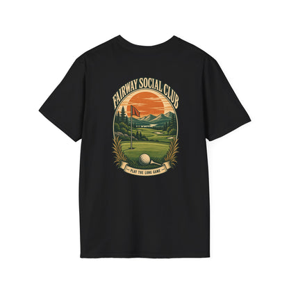 Fairway Social Club Golf T-Shirt — 'Play the Long Game' Vintage Golf Graphic