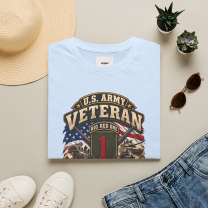 U.S. Army Veteran T-Shirt — "Big Red One" 1st Infantry Division Military Tribute