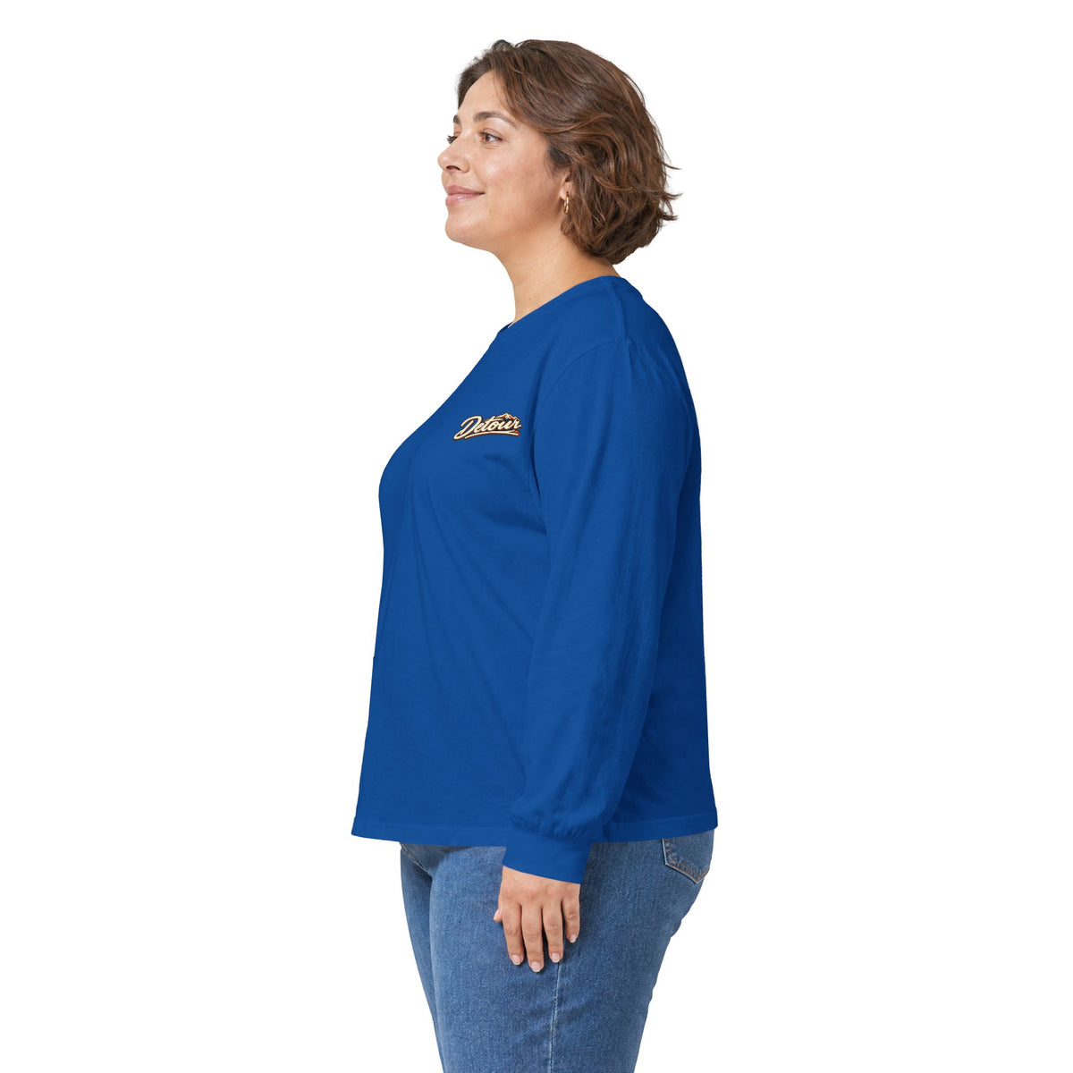 Detour Classic Car Long Sleeve Tee – 'Take The Long Way' Vintage Hot Rod Shirt