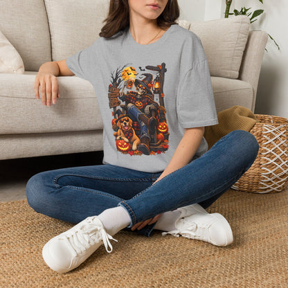Halloween Skeleton Lounge T-Shirt — "Eat Drink & Be Scary" Graphic Tee