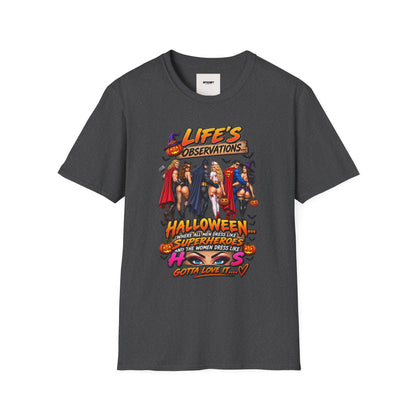 Halloween Superhero Pinup T-Shirt — "Life's Observations" Graphic Tee