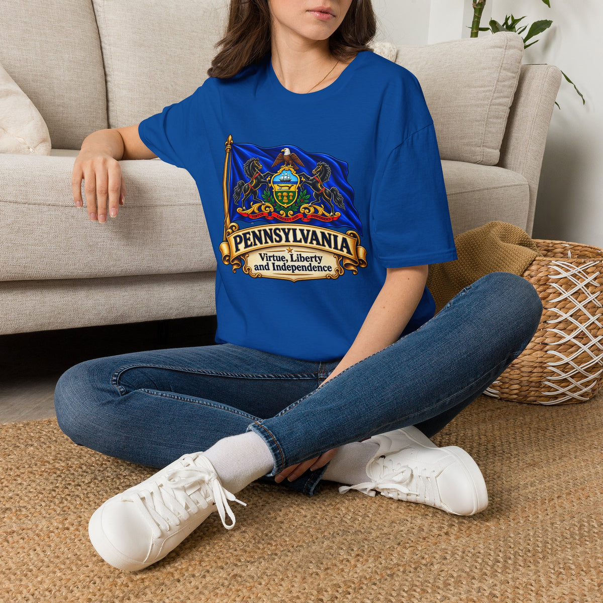 Pennsylvania Flag T‑Shirt — Vintage State Crest Tee