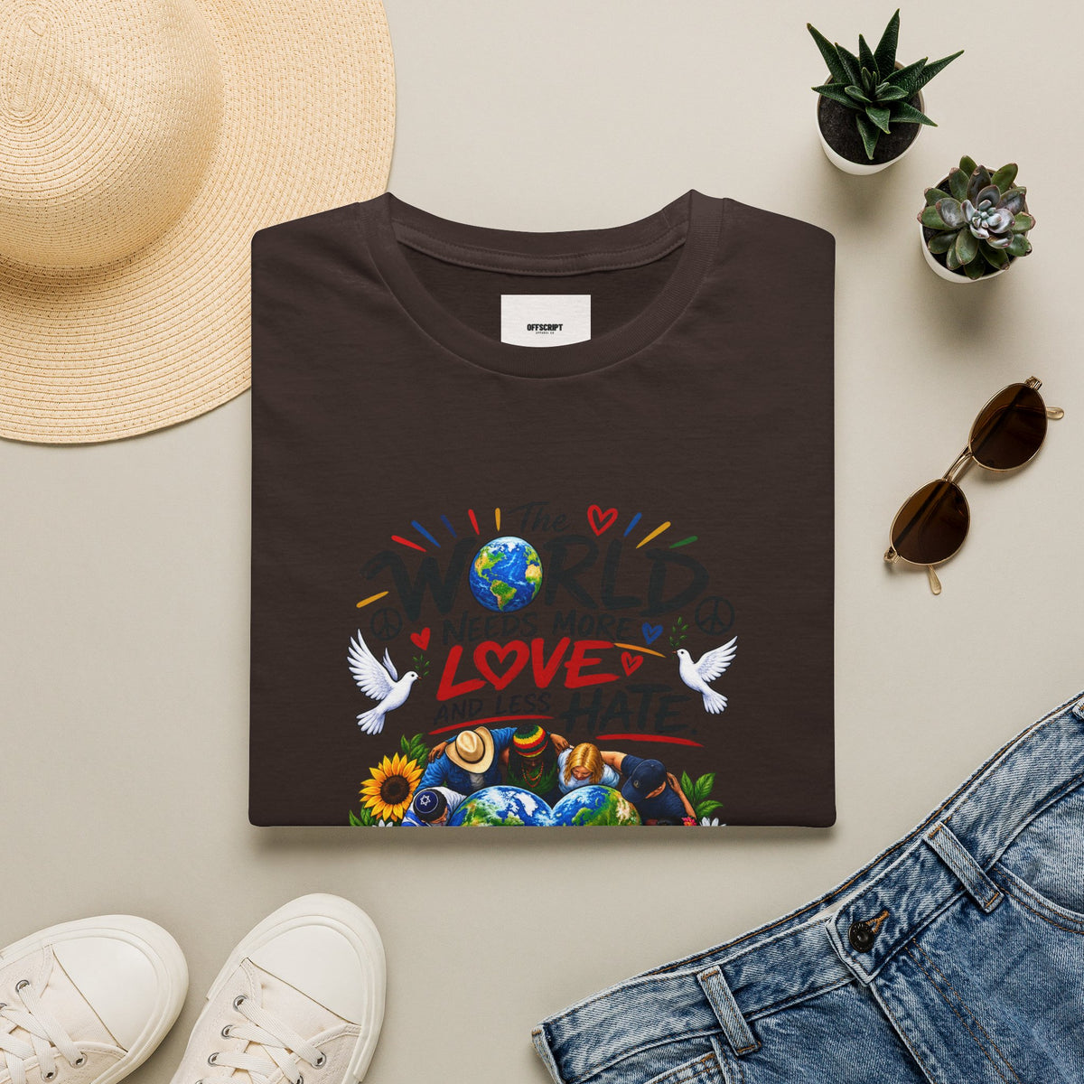Love Over Hate T‑Shirt — "The World Needs More Love and Less Hate" Graphic Tee