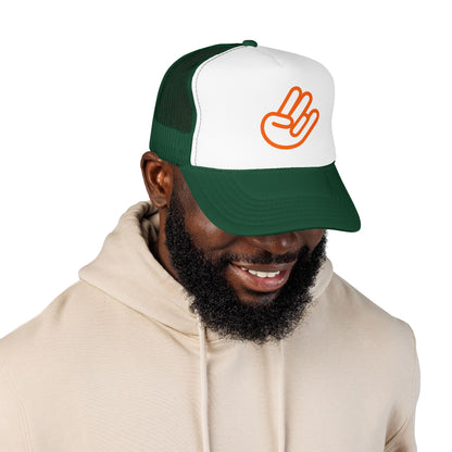 Shocker Foam Trucker Hat — Retro Orange Surf Vibe Mesh Cap
