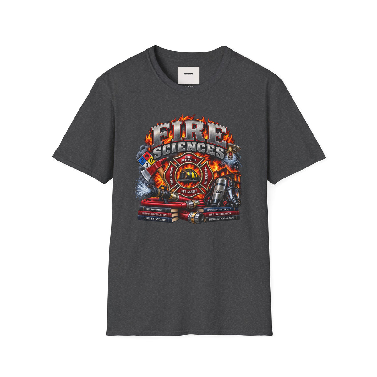 Fire Sciences T-Shirt — Firefighter Department Badge Graphic Tee