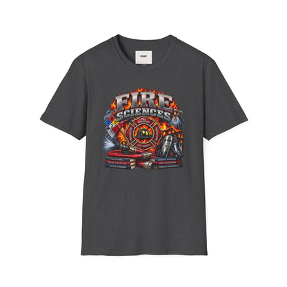 Fire Sciences T-Shirt — Firefighter Department Badge Graphic Tee