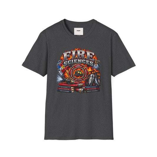 Fire Sciences T-Shirt — Firefighter Department Badge Graphic Tee