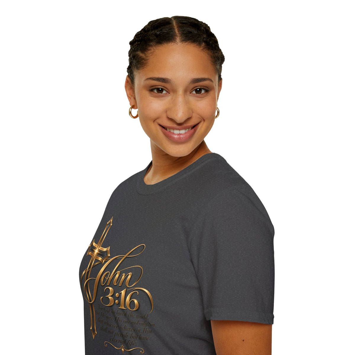John 3:16 Cross T-Shirt — Inspirational Christian Scripture Tee