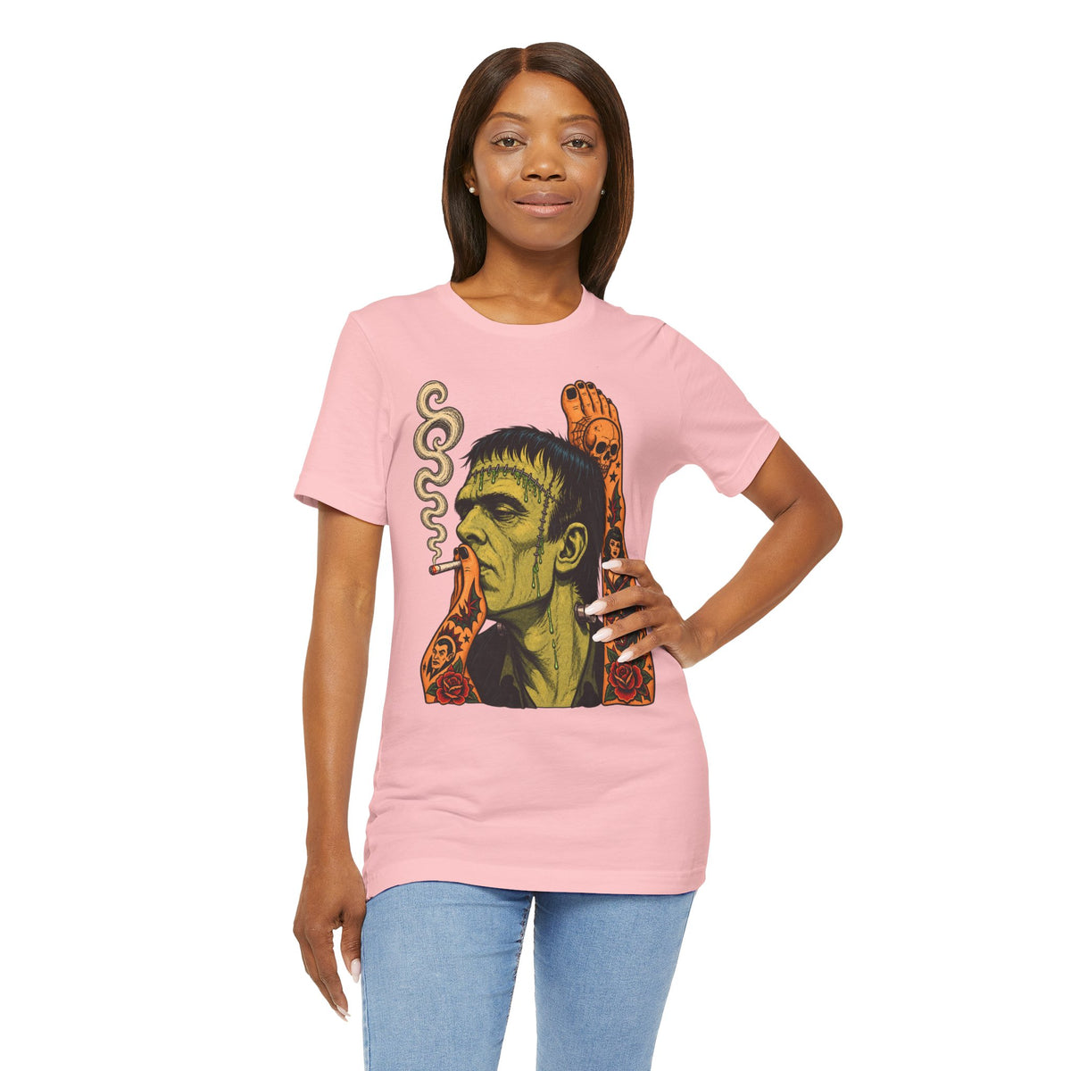 Vintage Frankenstein Smoking Monster T-Shirt