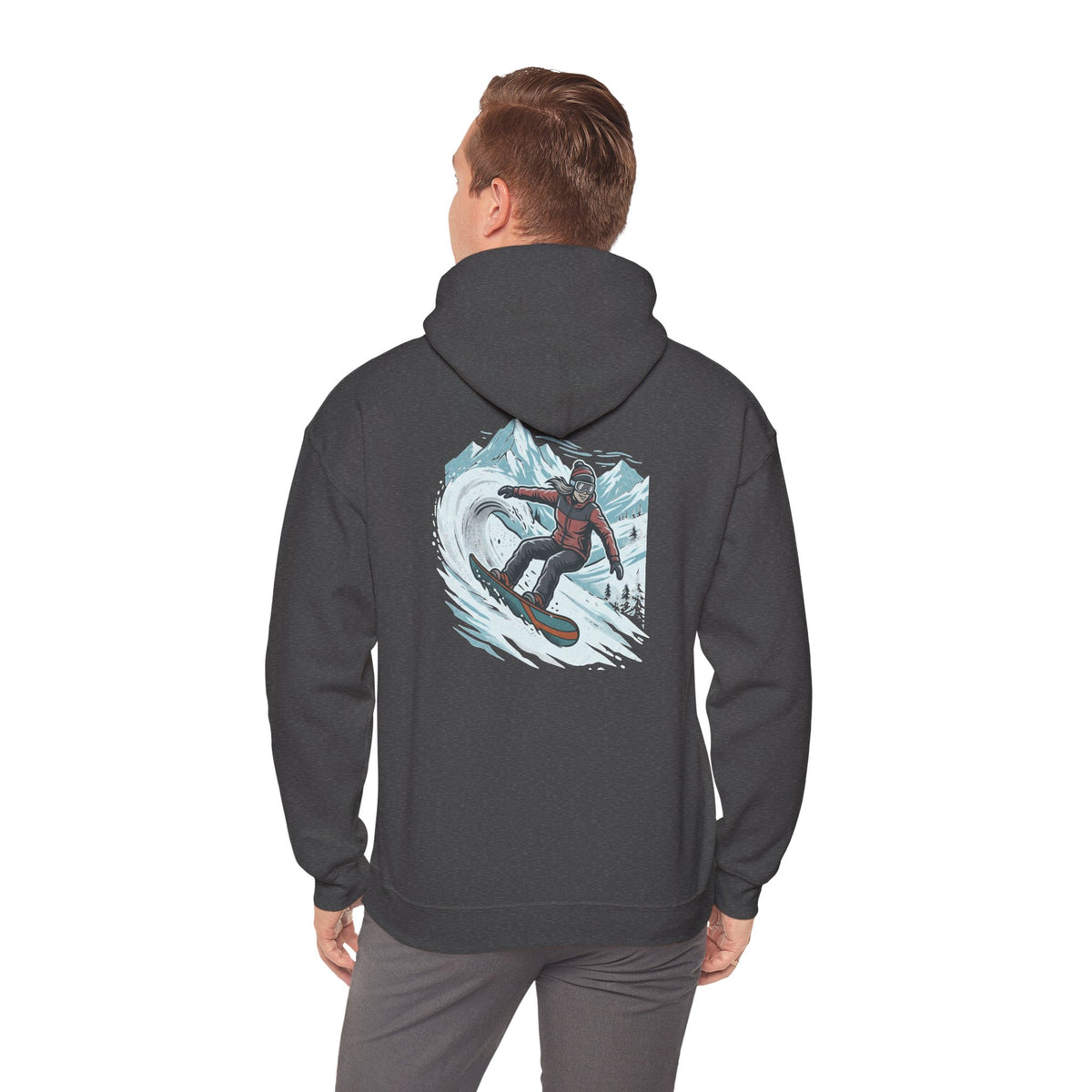 Snowboarding Hoodie – "Snowboarding Life" Graphic Pullover with Backboarder Illustration