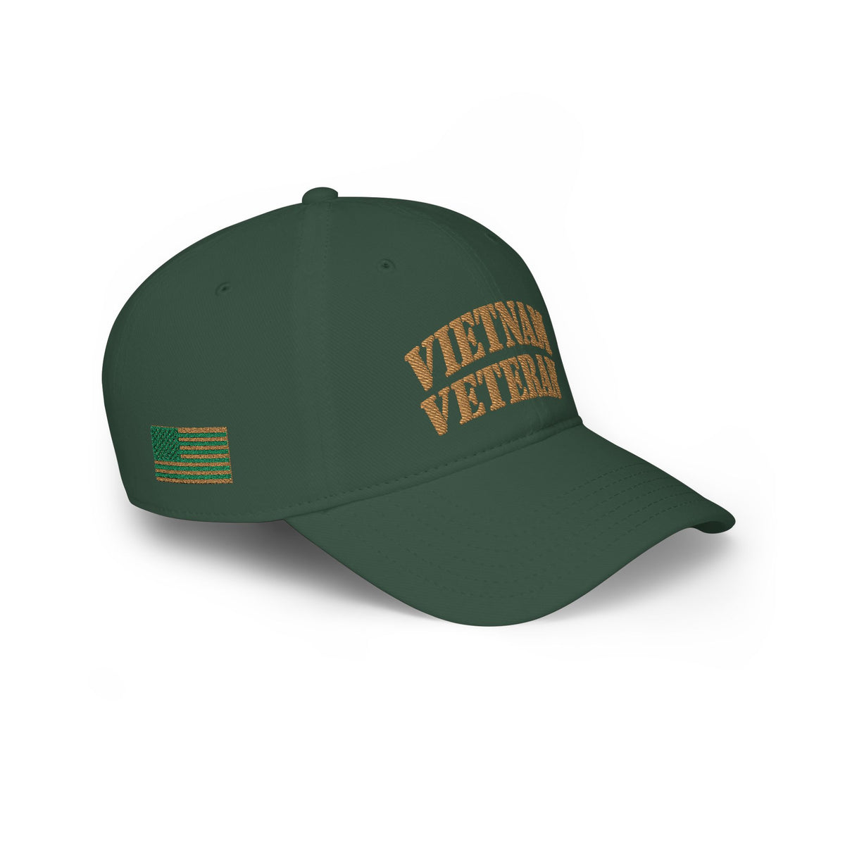 Vietnam Veteran Baseball Cap — Embroidered Gold Text Low Profile Hat for Veterans & Memorial Events