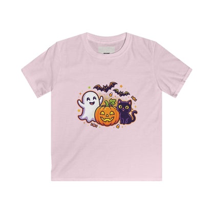Kids Halloween Tee - Cute Ghost, Jack-O'-Lantern & Black Cat Shirt for Children