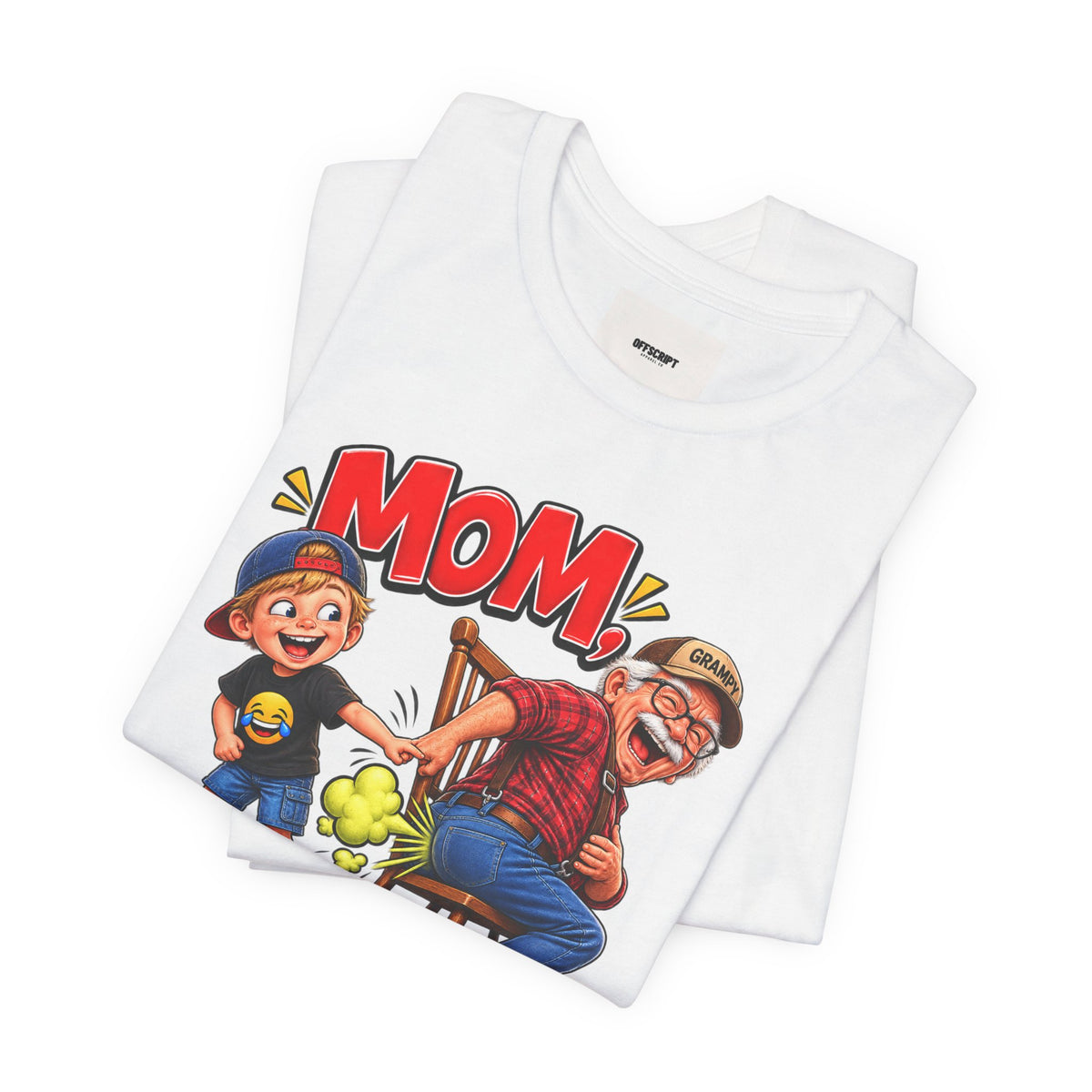 Grampy Asked Me To Pull His Finger Tee — Funny Grandpa & Kid Graphic T-Shirt