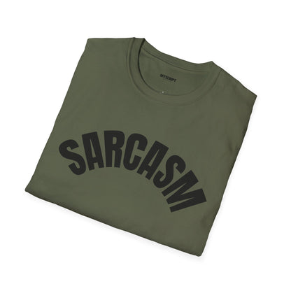 Sarcasm T-Shirt – 'Sarcasm' Bold Graphic Tee with Subtle Script Accent