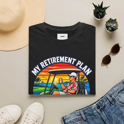 Retirement Golf T-Shirt — “My Retirement Plan Is On Par” Vintage Golf Cart Design
