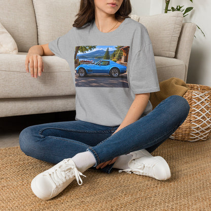 1968 Chevrolet Corvette Stingray Graphic T‑Shirt — Blue Classic Car Lakefront Print