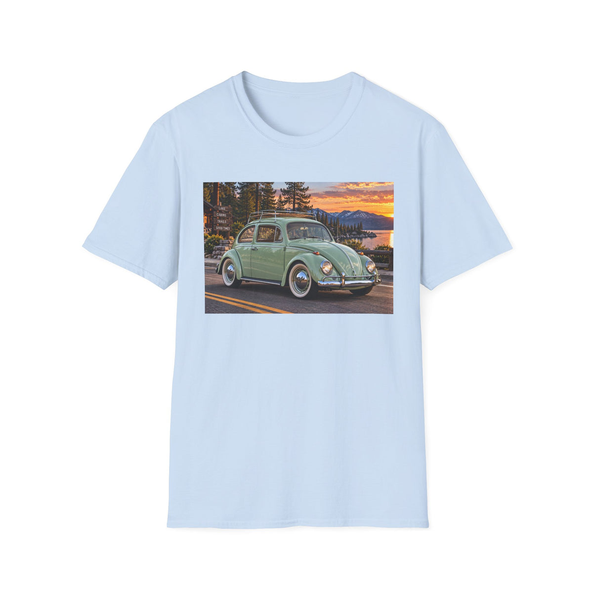 Classic VW Beetle Sunset T-Shirt — Vintage Car Lover Tee