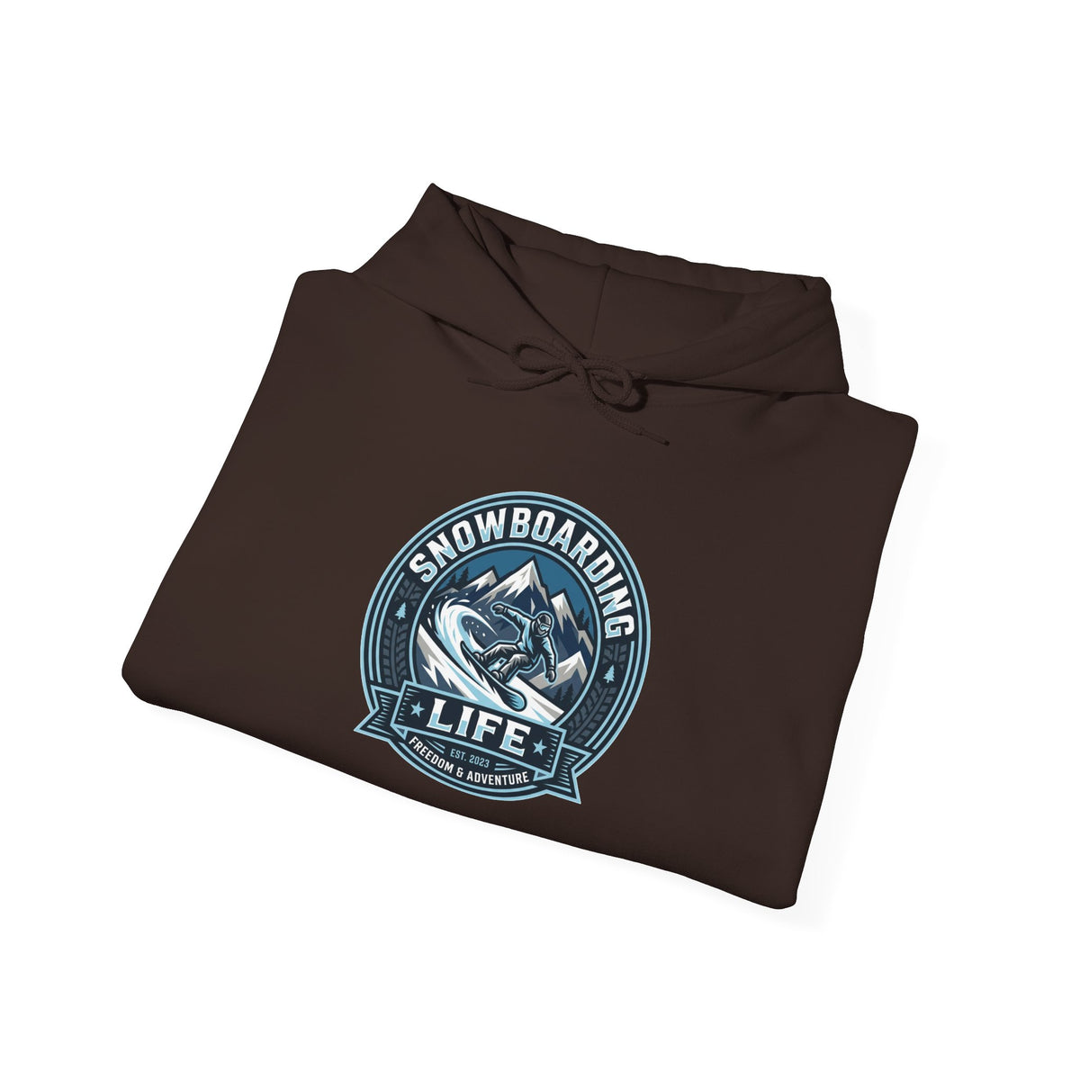 Snowboarding Hoodie – "Snowboarding Life" Graphic Pullover with Backboarder Illustration