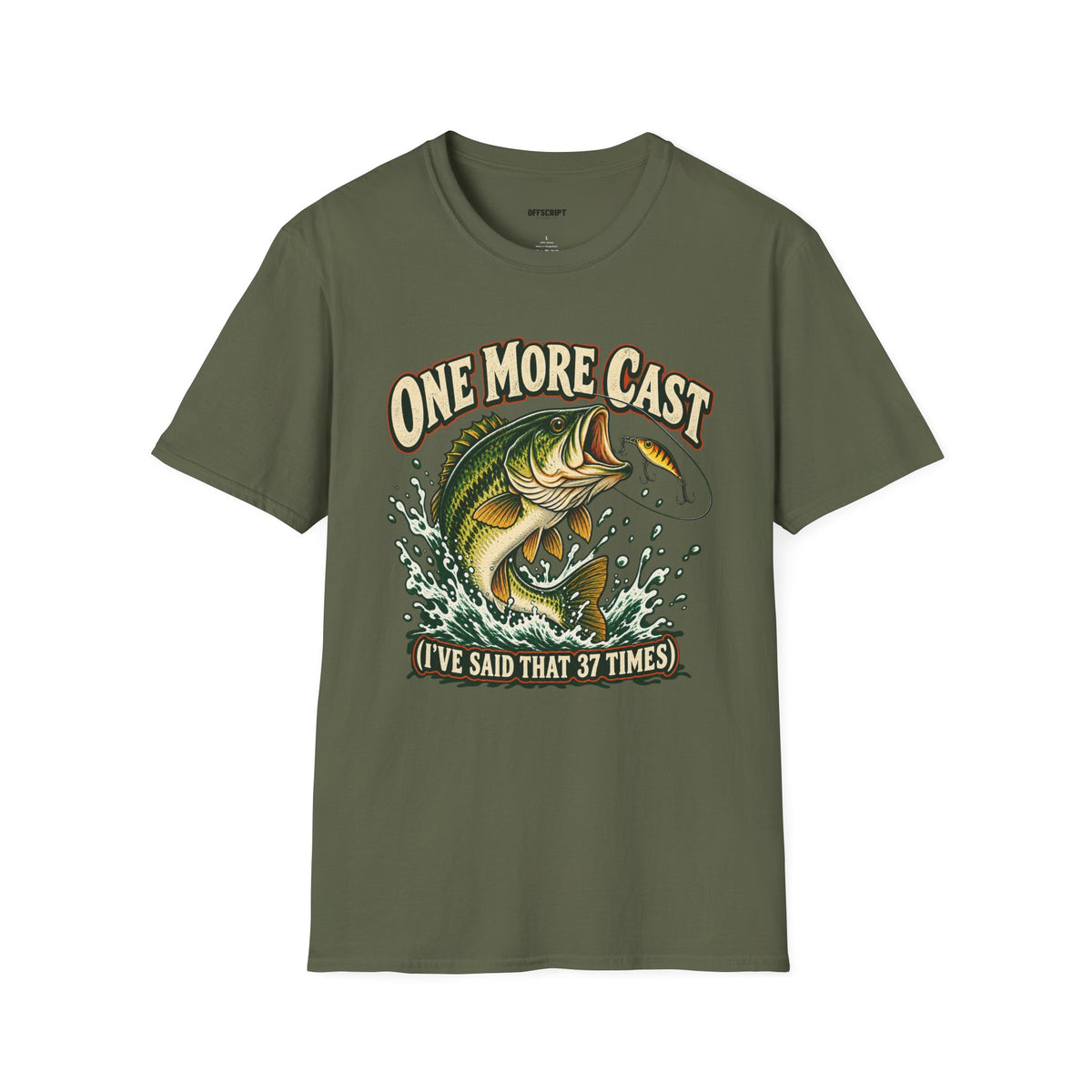 Fishing T-Shirt — "One More Cast" Bass Graphic Tee