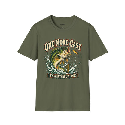 Fishing T-Shirt — "One More Cast" Bass Graphic Tee