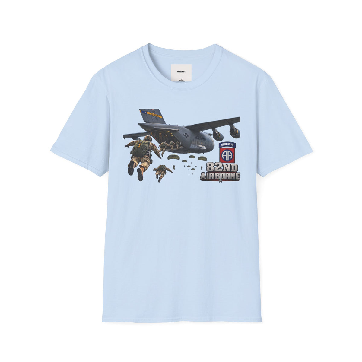 82nd Airborne Paratrooper T-Shirt — Military Jump C-17 Skydiving Design