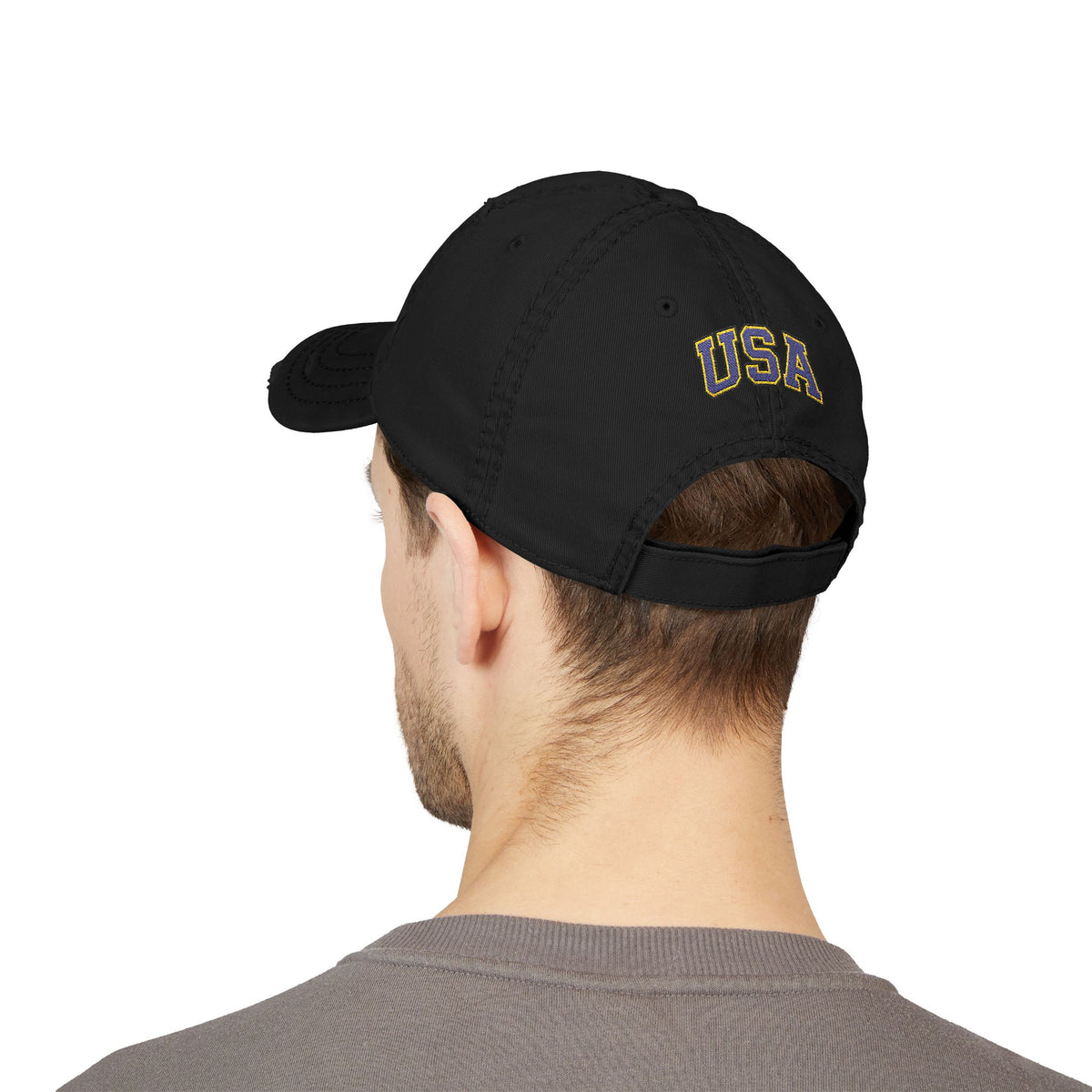 Veteran Embroidered Distressed Dad Hat — USA Honor Gratitude