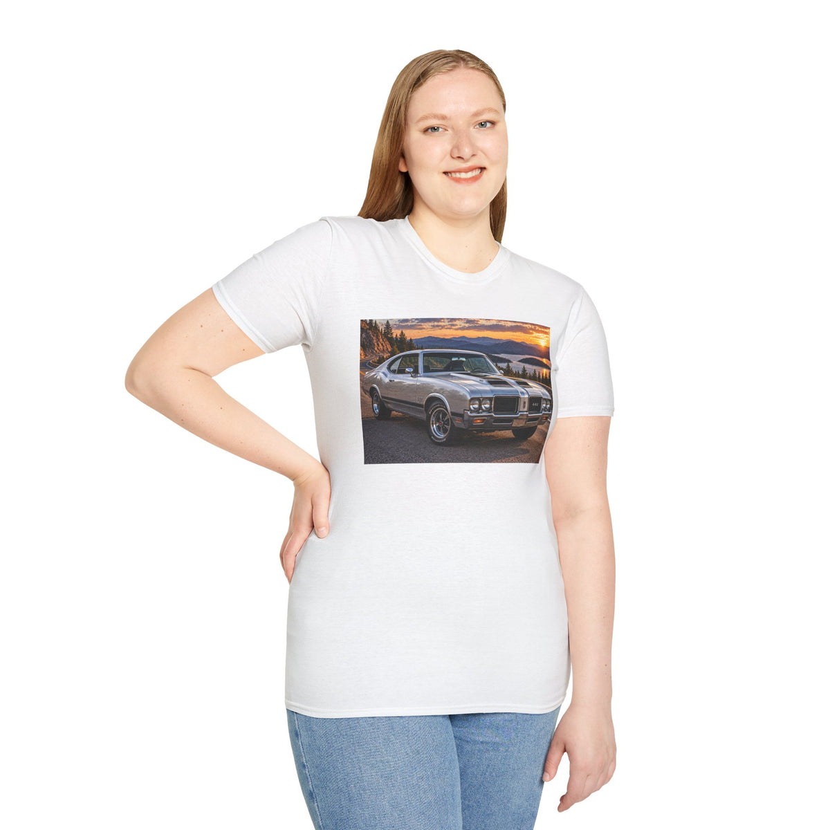 Classic Muscle Car T-Shirt – Vintage Oldsmobile Sunset Graphic Tee