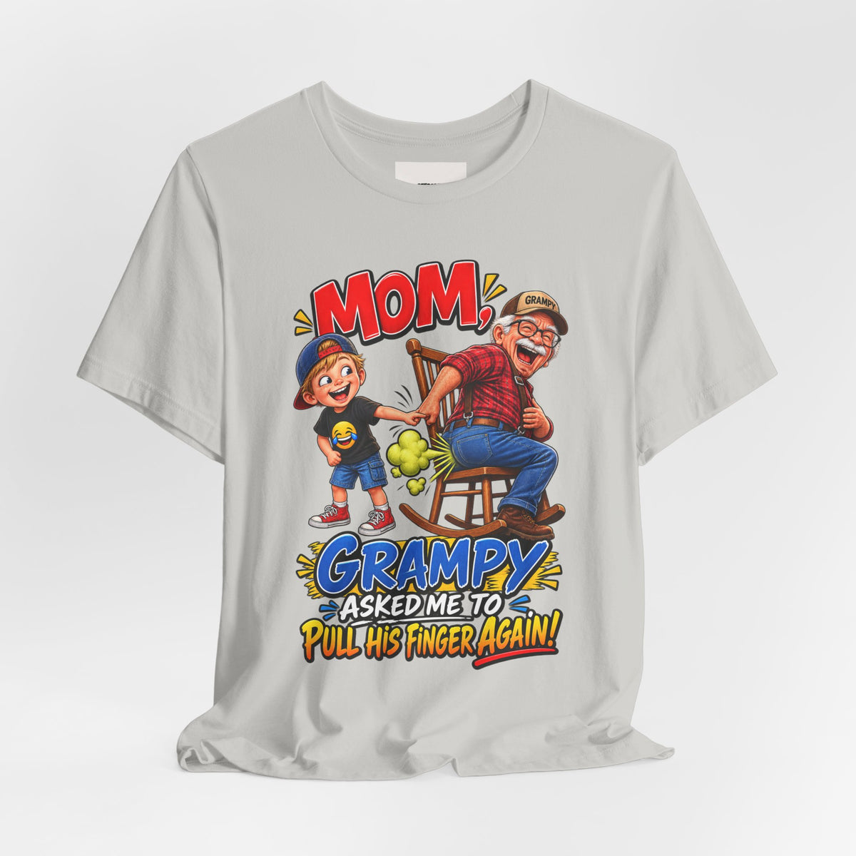 Grampy Asked Me To Pull His Finger Tee — Funny Grandpa & Kid Graphic T-Shirt