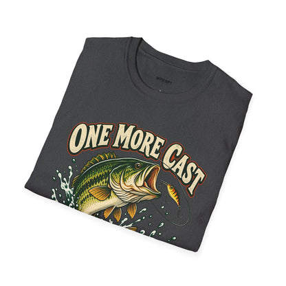 Fishing T-Shirt — "One More Cast" Bass Graphic Tee