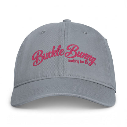 Coastal Washed Cap — Pink Script "Buckle Bunny" Embroidered Baseball Hat