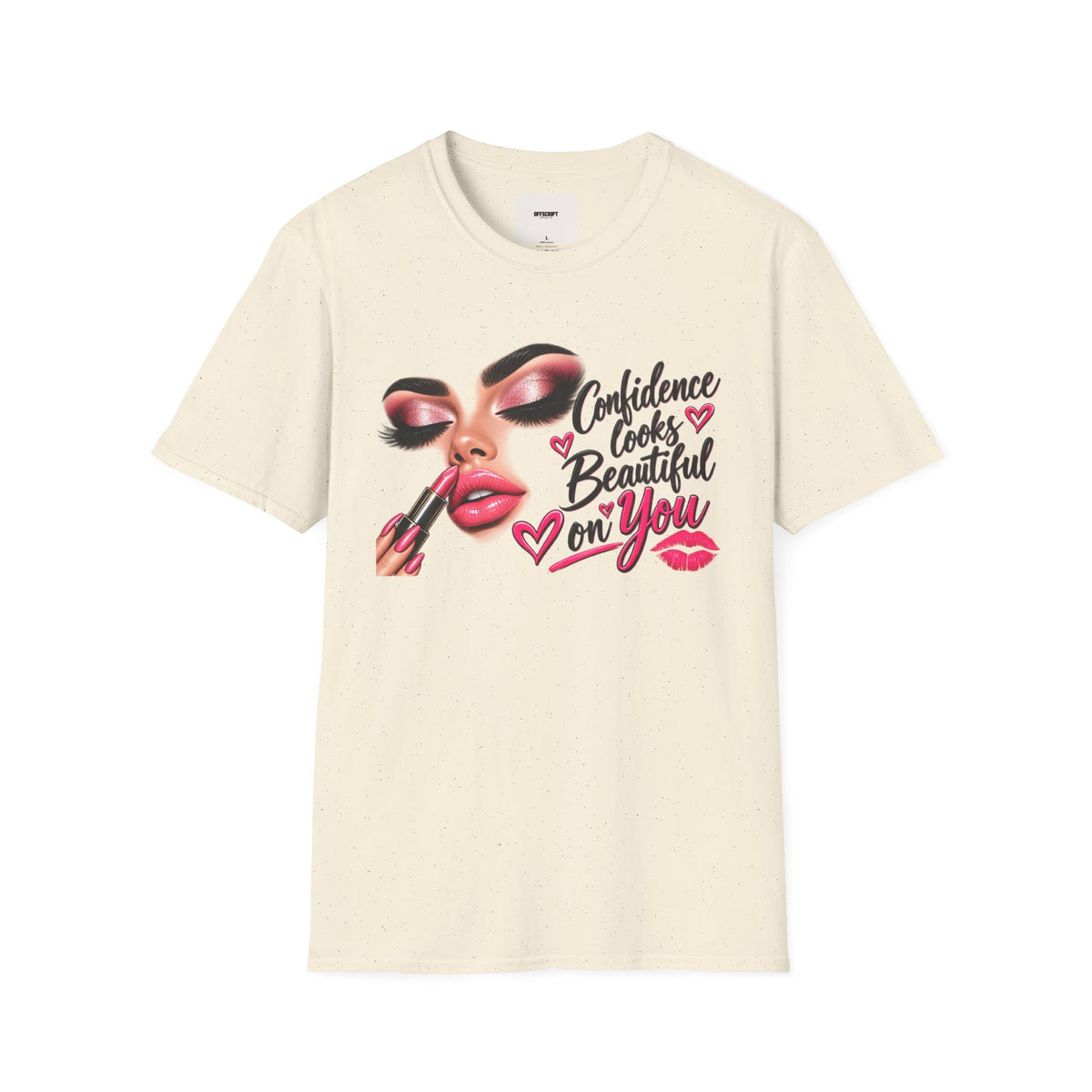 T-Shirt — "Confidence Looks Beautiful on You" Glam Makeup Graphic