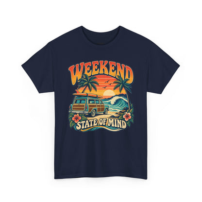 Weekend State of Mind Tee – Retro Surf Van Sunset T-Shirt