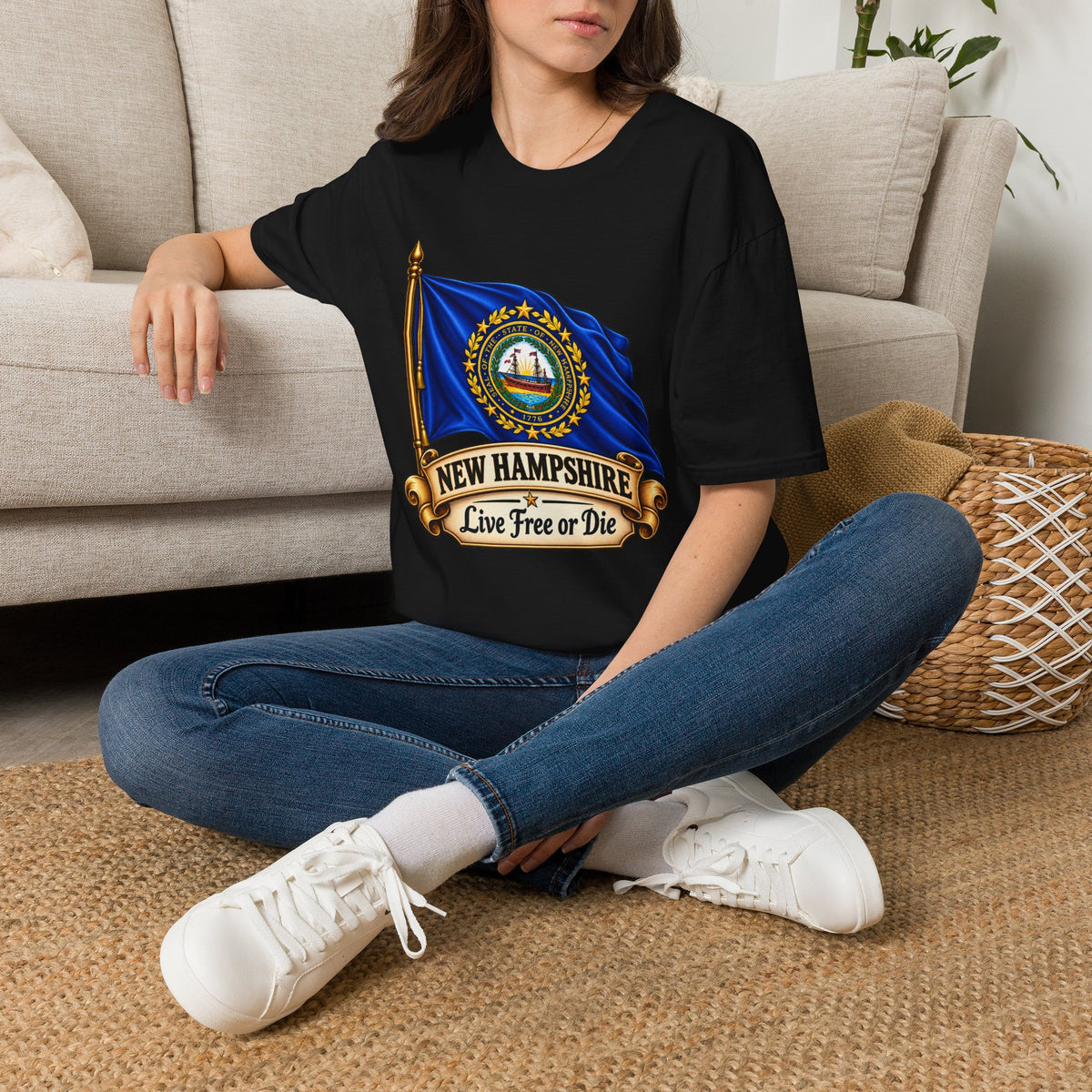 New Hampshire Flag T-Shirt — "Live Free or Die" State Pride Tee