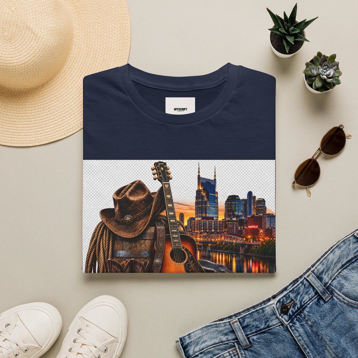 Nashville Skyline Guitar T-Shirt