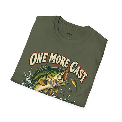 Fishing T-Shirt — "One More Cast" Bass Graphic Tee