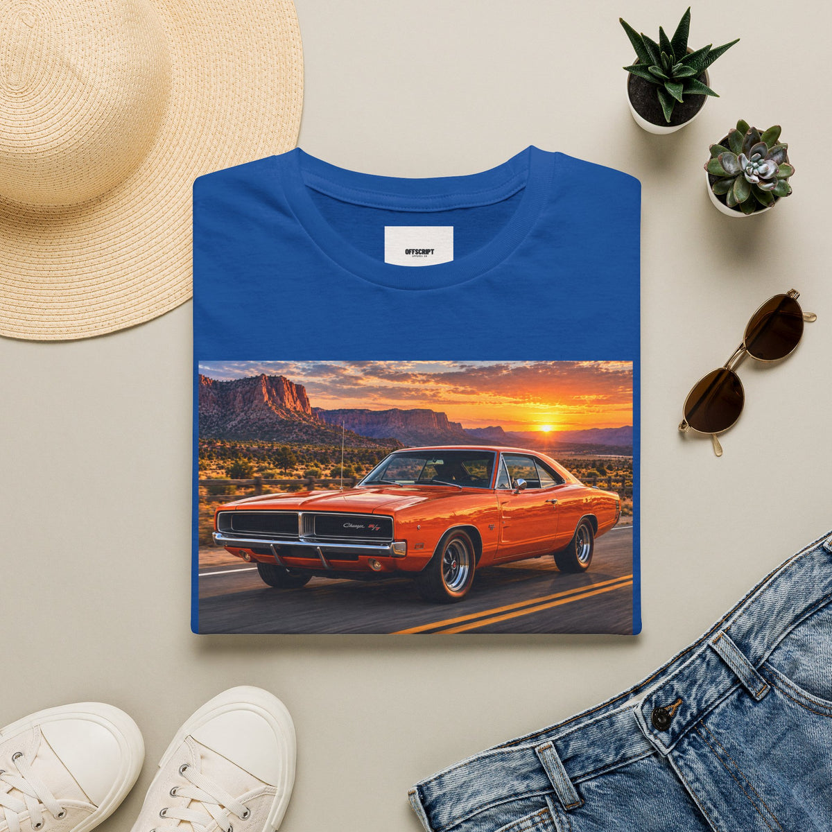 Classic Muscle Car Sunset T-Shirt