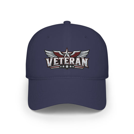 Veteran Embroidered Cap — Low Profile Patriotic Baseball Hat