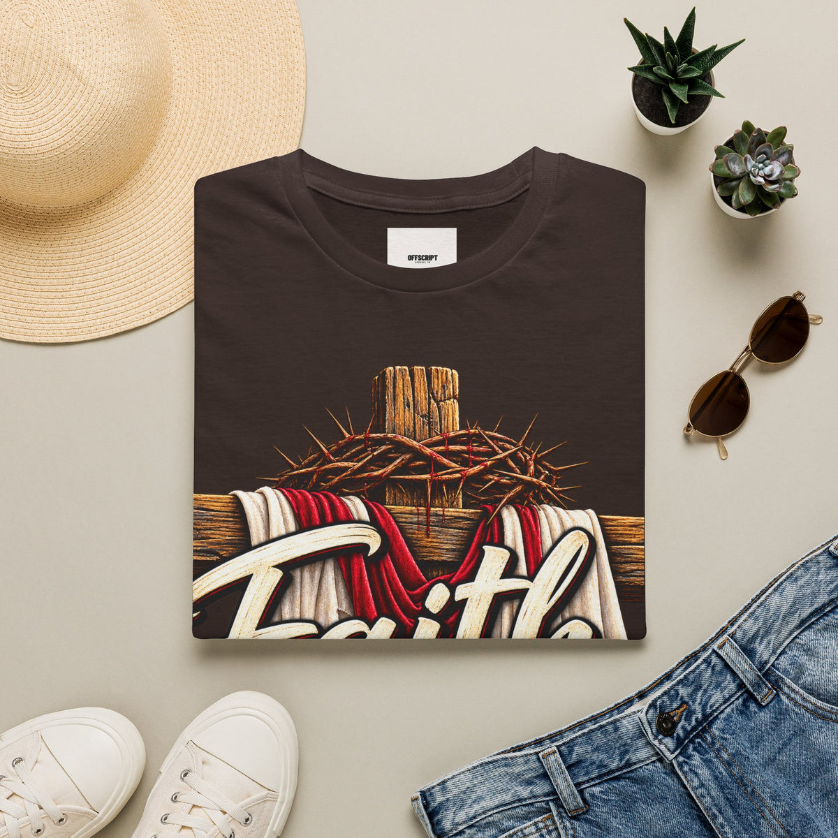 Faith Cross T-Shirt — "Faith Makes All Things Possible" Christian Tee