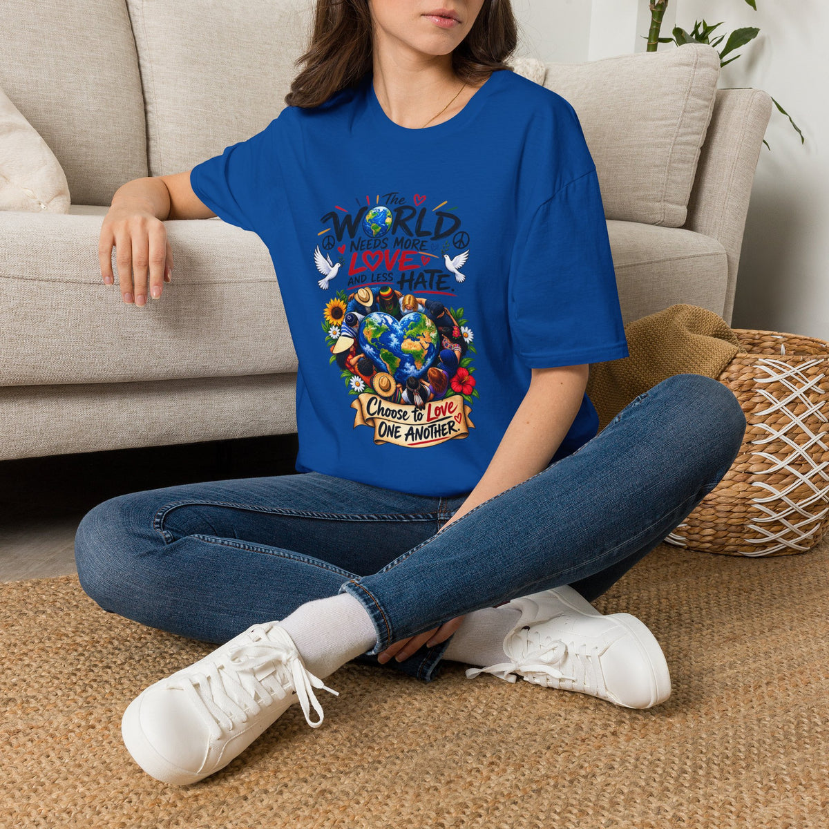 Love Over Hate T‑Shirt — "The World Needs More Love and Less Hate" Graphic Tee