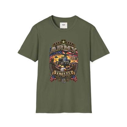 Army Veteran AH-64 Apache T-Shirt — Patriotic Military Helicopter Tee