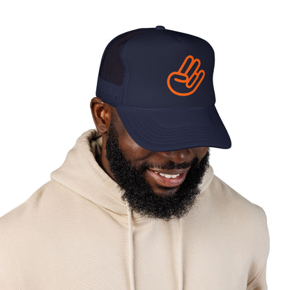 Shocker Foam Trucker Hat — Retro Orange Surf Vibe Mesh Cap