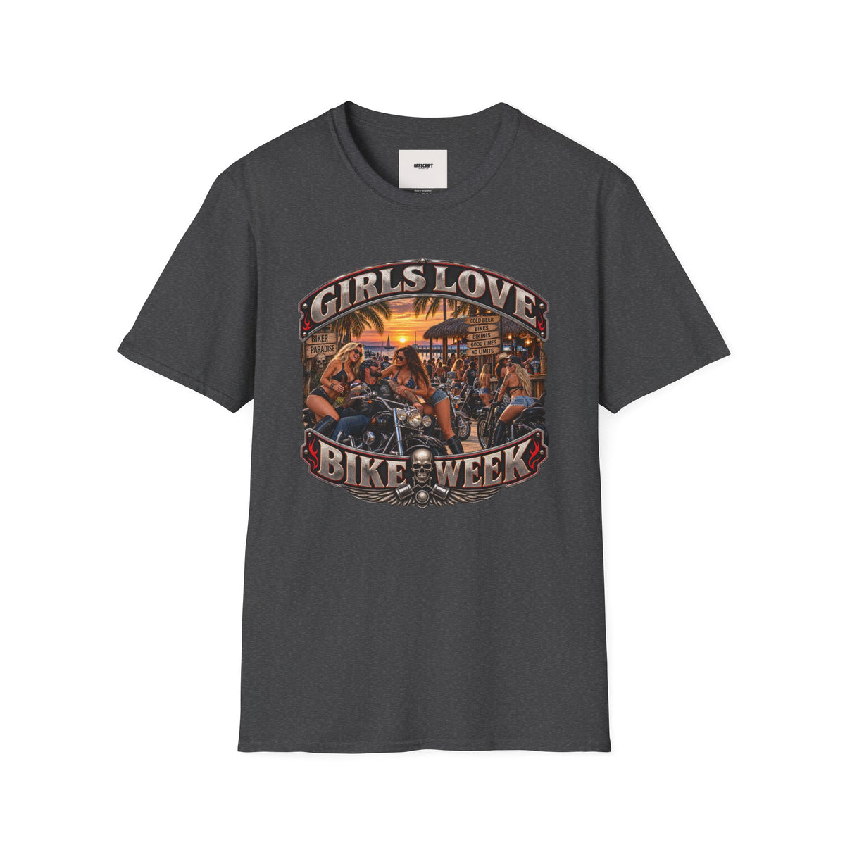 Girls Love Bike Week T-Shirt — Biker Bar Sunset Graphic Tee